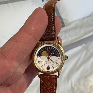 Helbros Gold and Brown Women's Watch